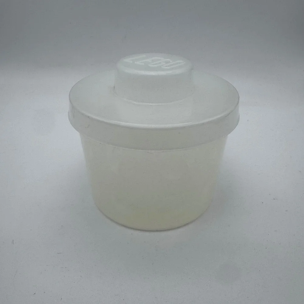 LEGO Vintage 2002 Round Storage Container Tub with Stud Lid Translucent‎ White
